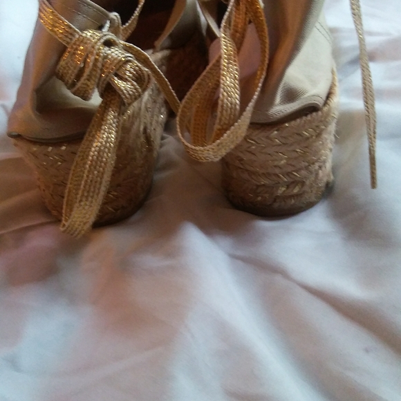 YSL Shimmer Metallic Platform Espadrilles - Picture 10 of 12